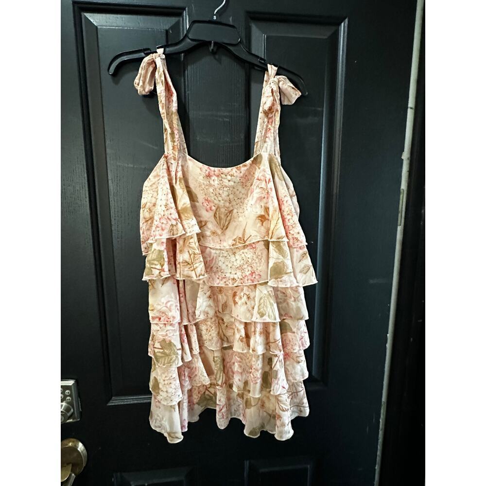 Show Me Your MuMu Women's Rowen Hydrangea Blooms Ruffle Mini Dress Size Small - Picture 6 of 12